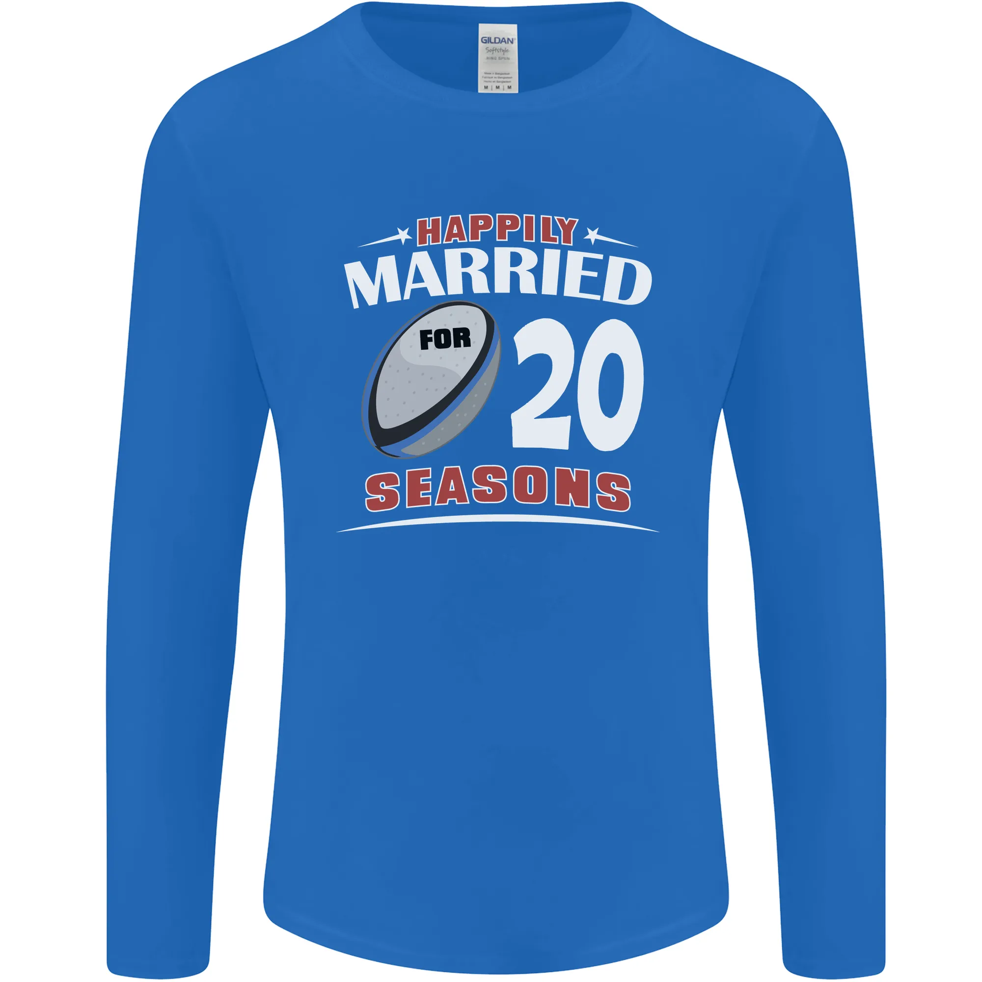 20 Year Wedding Anniversary 20th Rugby Mens Long Sleeve T-Shirt