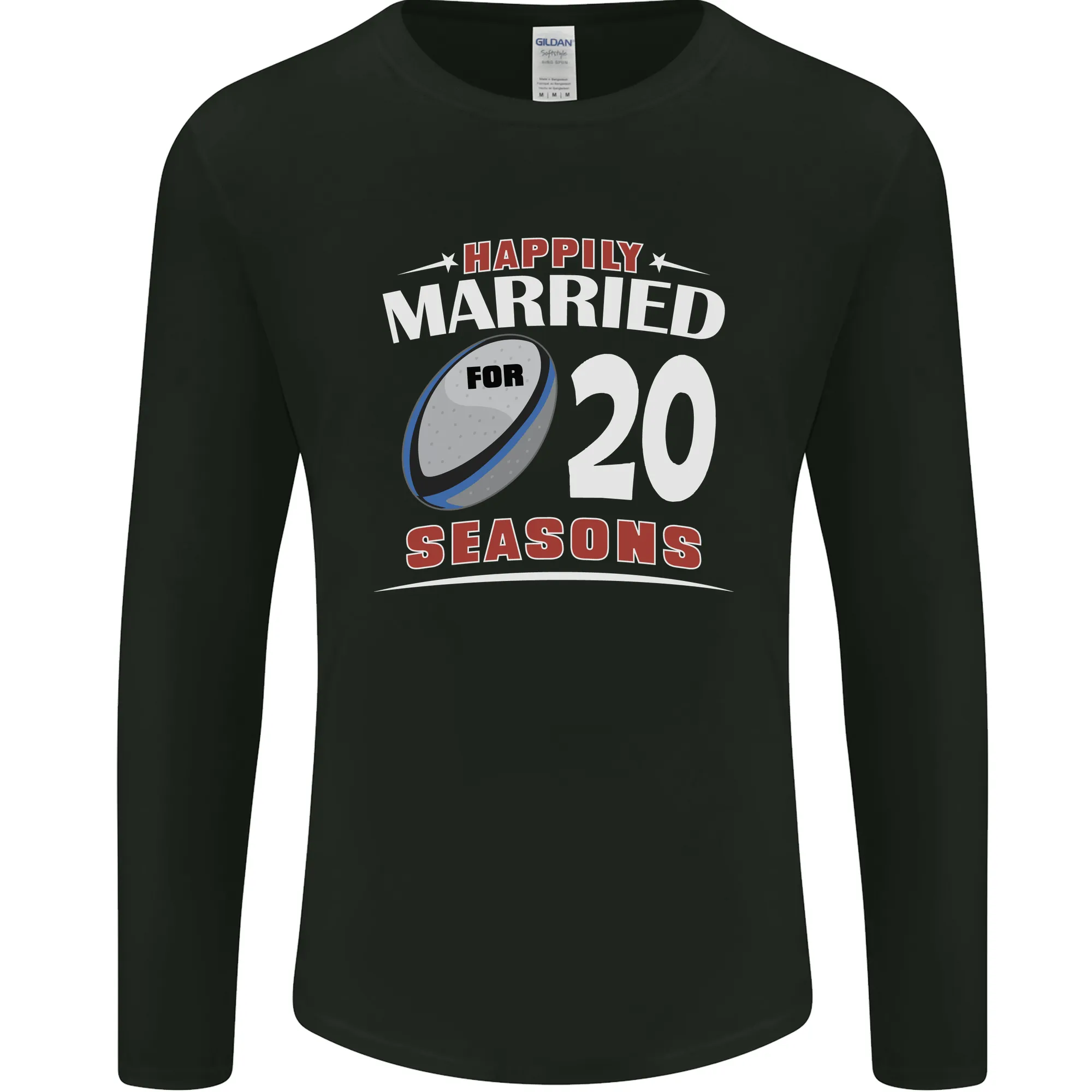 20 Year Wedding Anniversary 20th Rugby Mens Long Sleeve T-Shirt