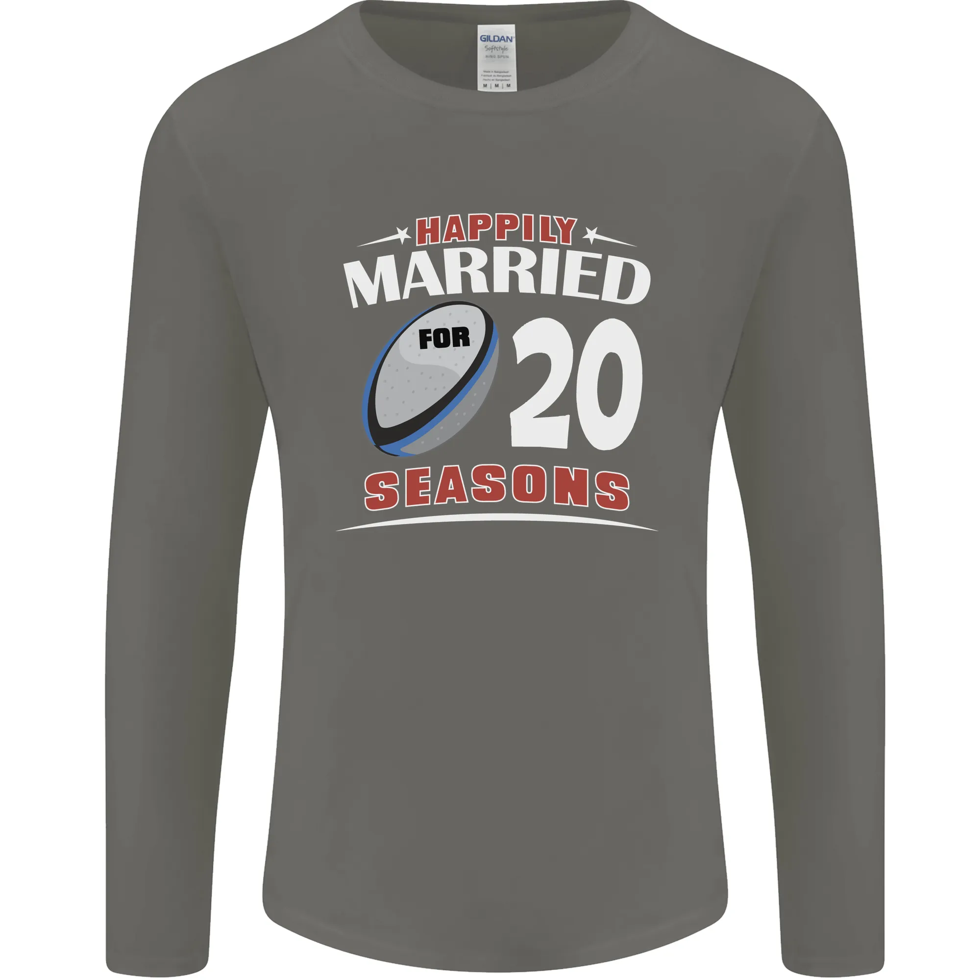 20 Year Wedding Anniversary 20th Rugby Mens Long Sleeve T-Shirt