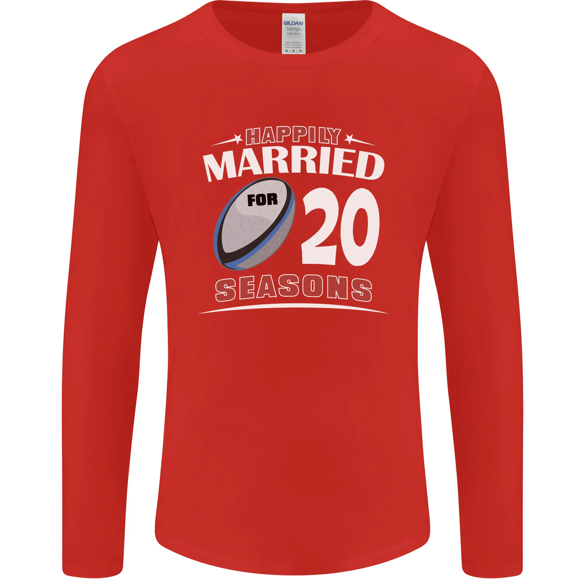 20 Year Wedding Anniversary 20th Rugby Mens Long Sleeve T-Shirt