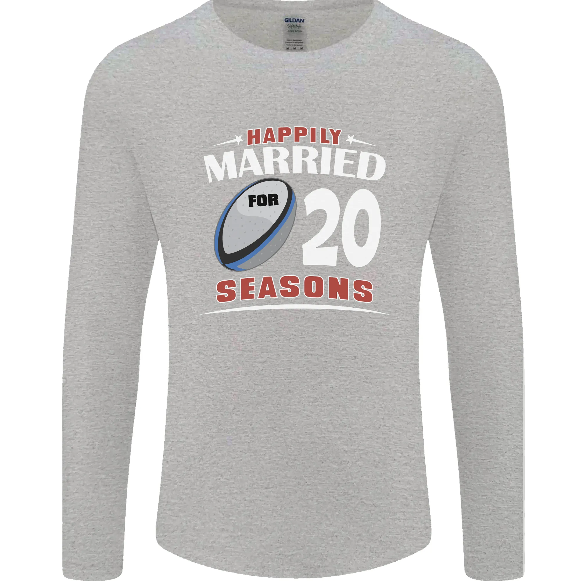 20 Year Wedding Anniversary 20th Rugby Mens Long Sleeve T-Shirt
