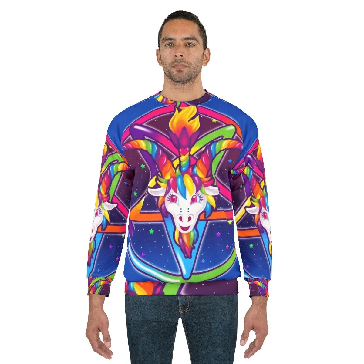 90s Neon Retro Baphomet Sweatshirt