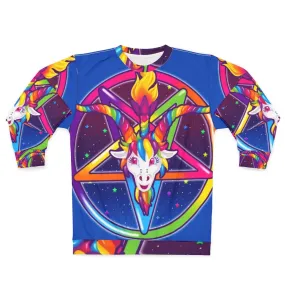 90s Neon Retro Baphomet Sweatshirt