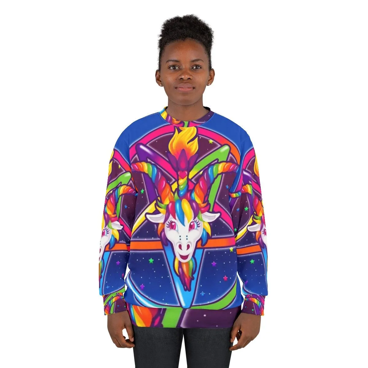 90s Neon Retro Baphomet Sweatshirt
