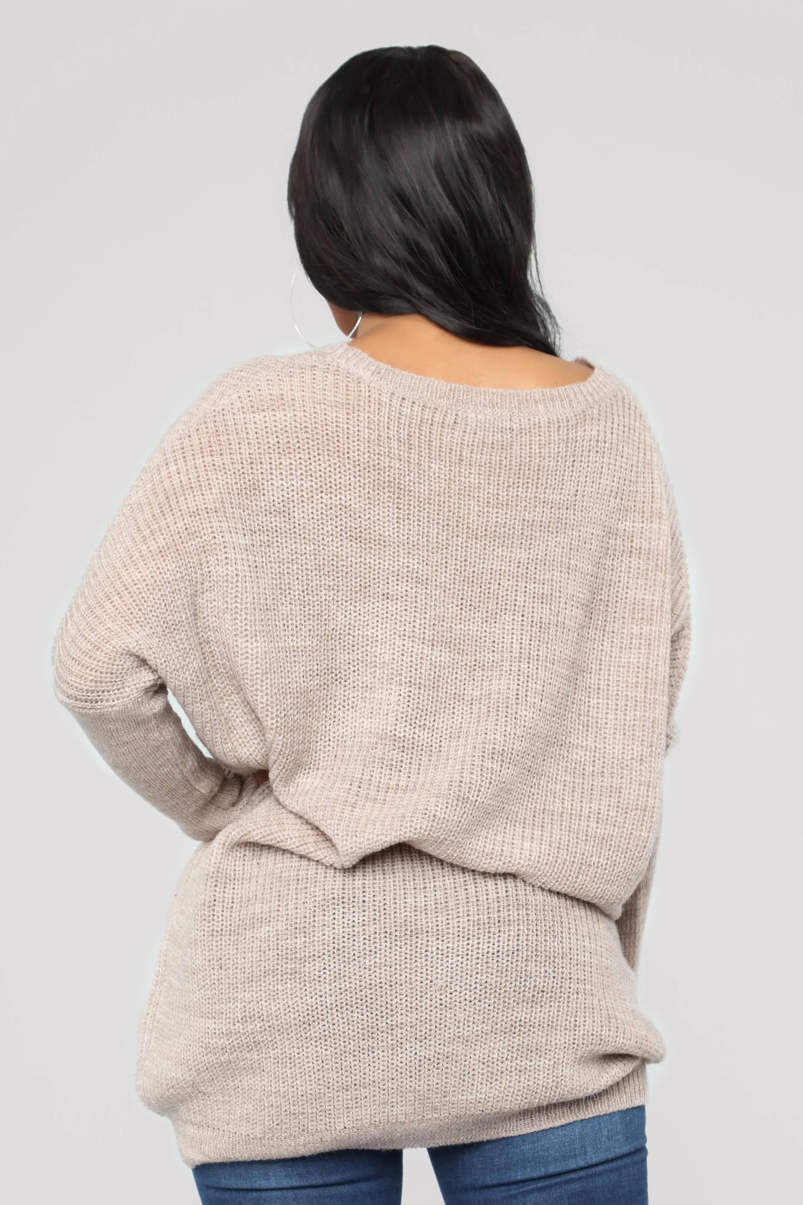 Alyssa Oversize Sweater Dress - Taupe