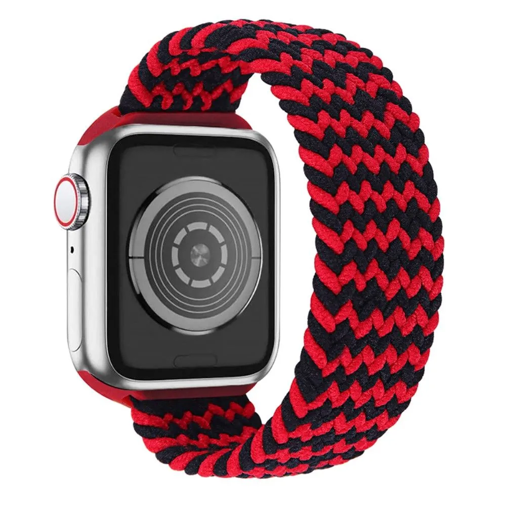 Apple Watch (45mm) elastic watch strap - Black / Red / Size: L
