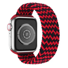 Apple Watch (45mm) elastic watch strap - Black / Red / Size: M