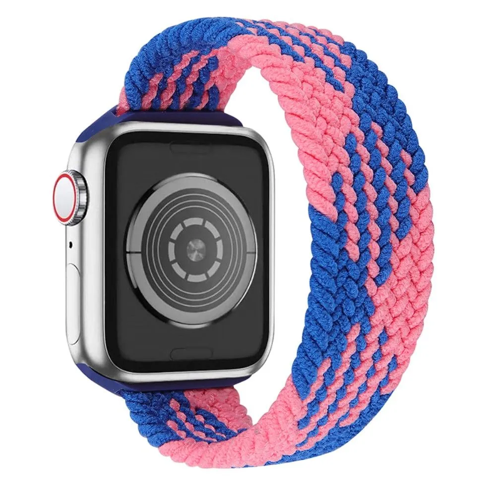 Apple Watch (45mm) elastic watch strap - Blue / Pink Splicing / Size: L