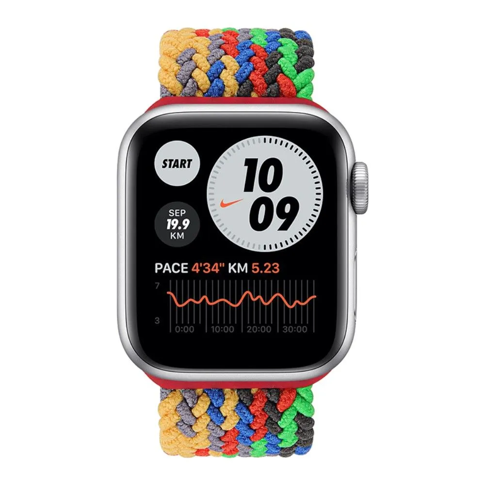 Apple Watch (45mm) elastic watch strap - Colorful Green / Size: M