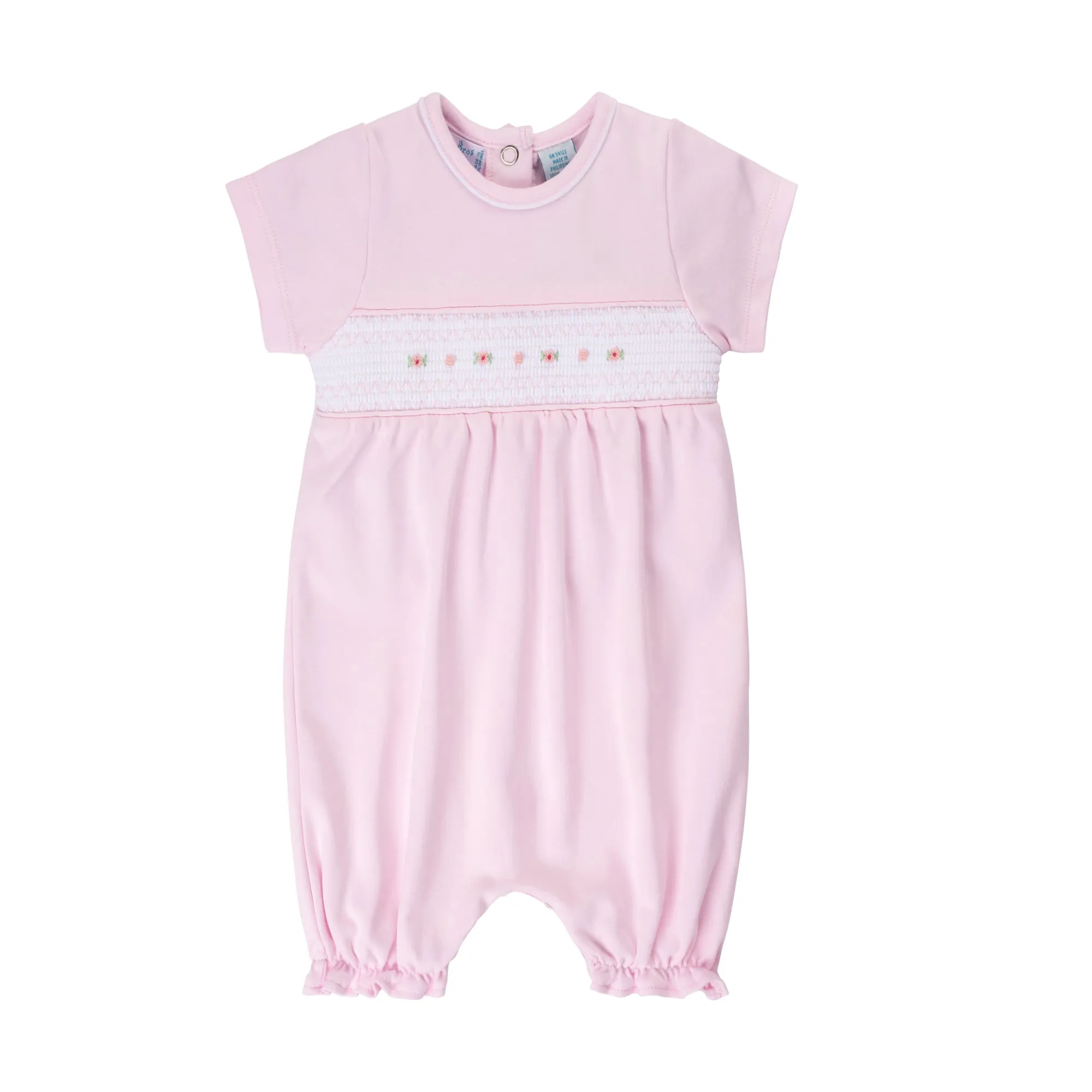 Baby Girl`s Smocked Flower Shortall