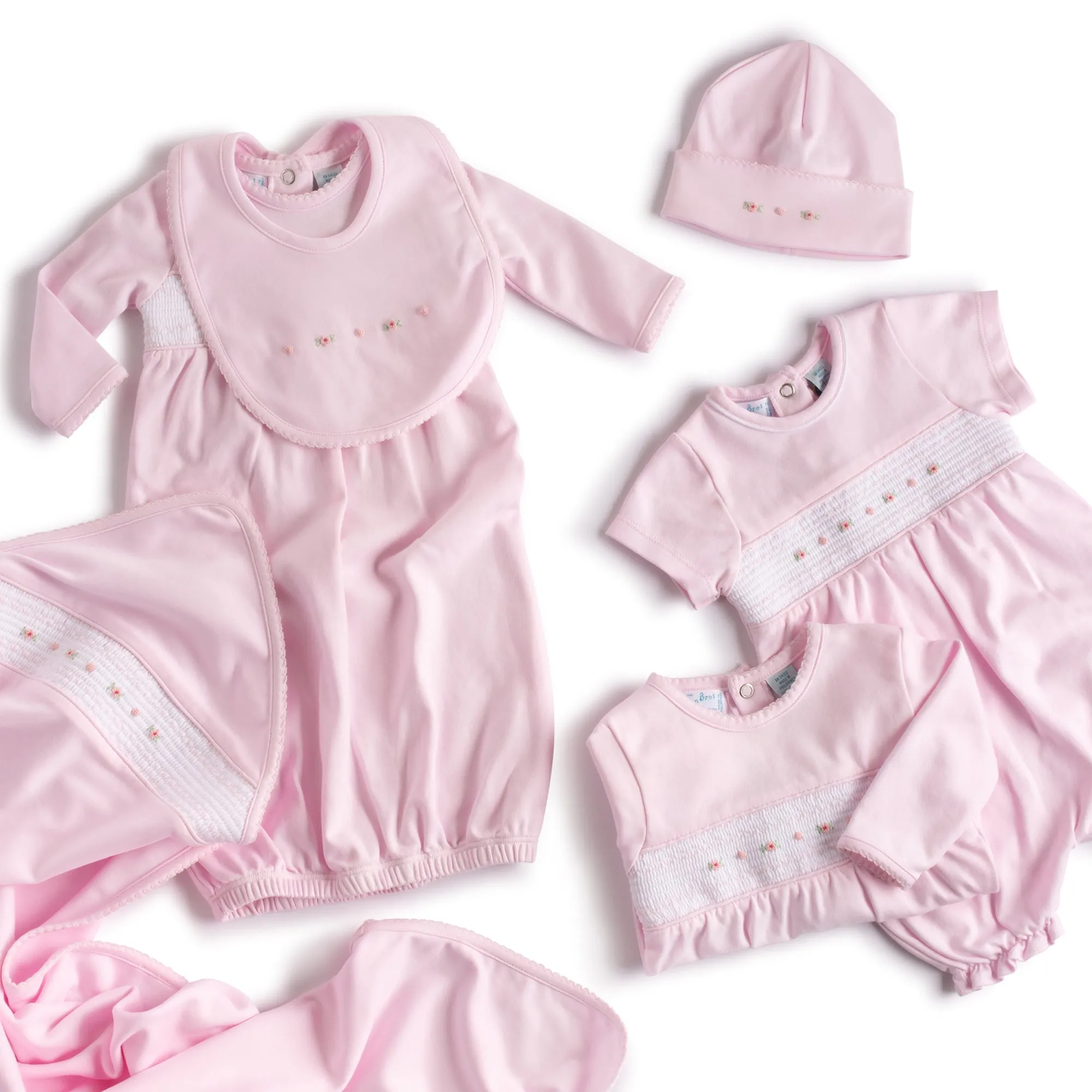 Baby Girl`s Smocked Flower Shortall