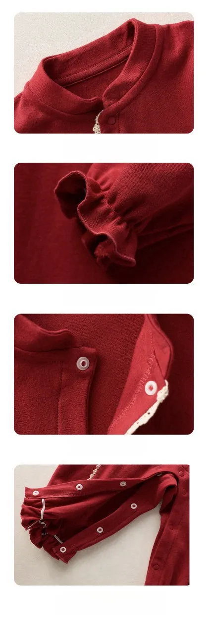 Baby Spring Festival Red Long-sleeve Bodysuit