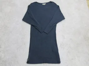 Banana Republic Womens Sweater Dress Long Sleeves Boat Neck Navy Blue Size Small