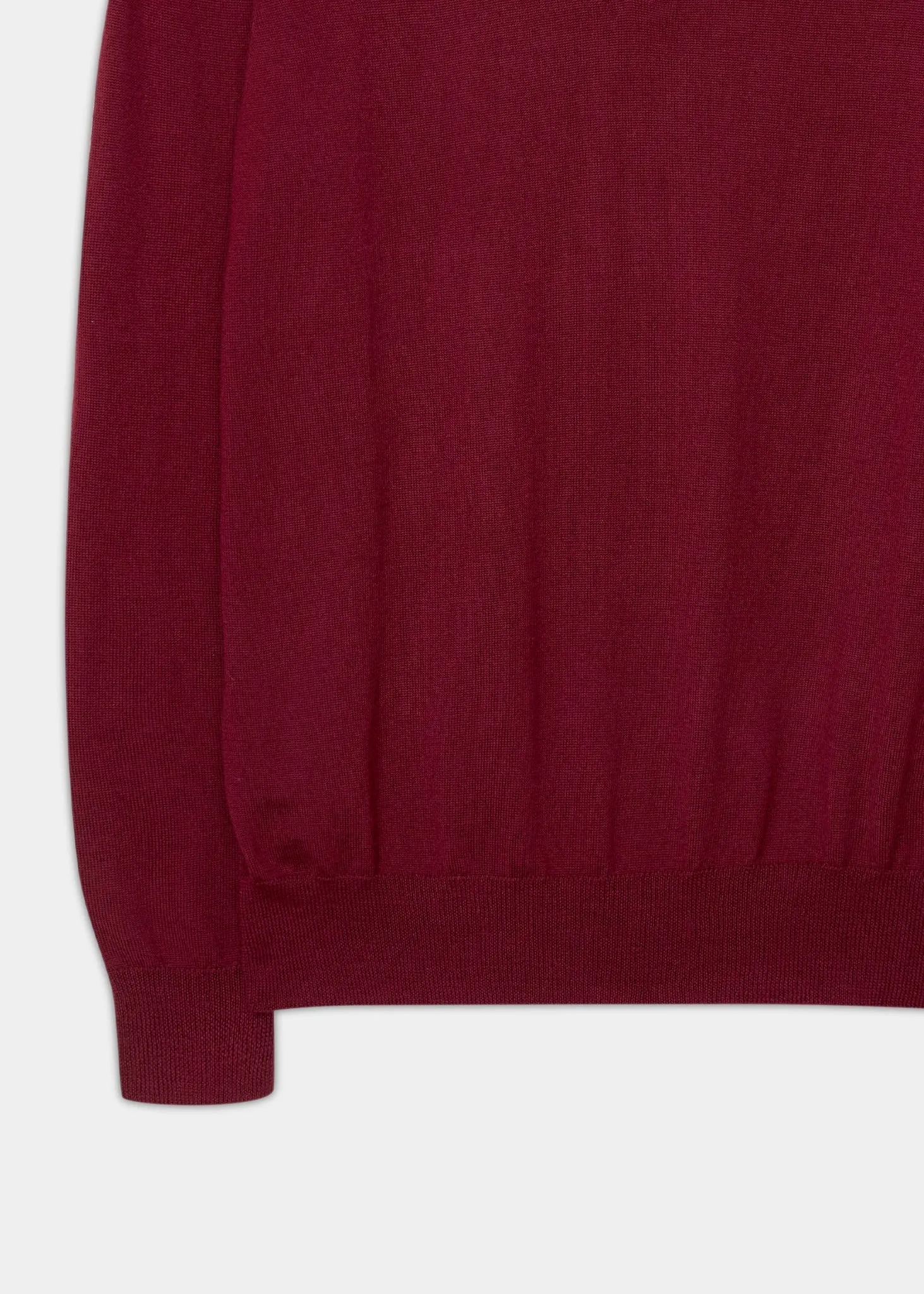 Barton Merino Wool 1/4 Zip Mock Jumper in Bordeaux - Regular Fit