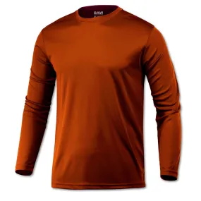 BAW Men's Orange Loose Fit Cool Tek Long Sleeve T-Shirt