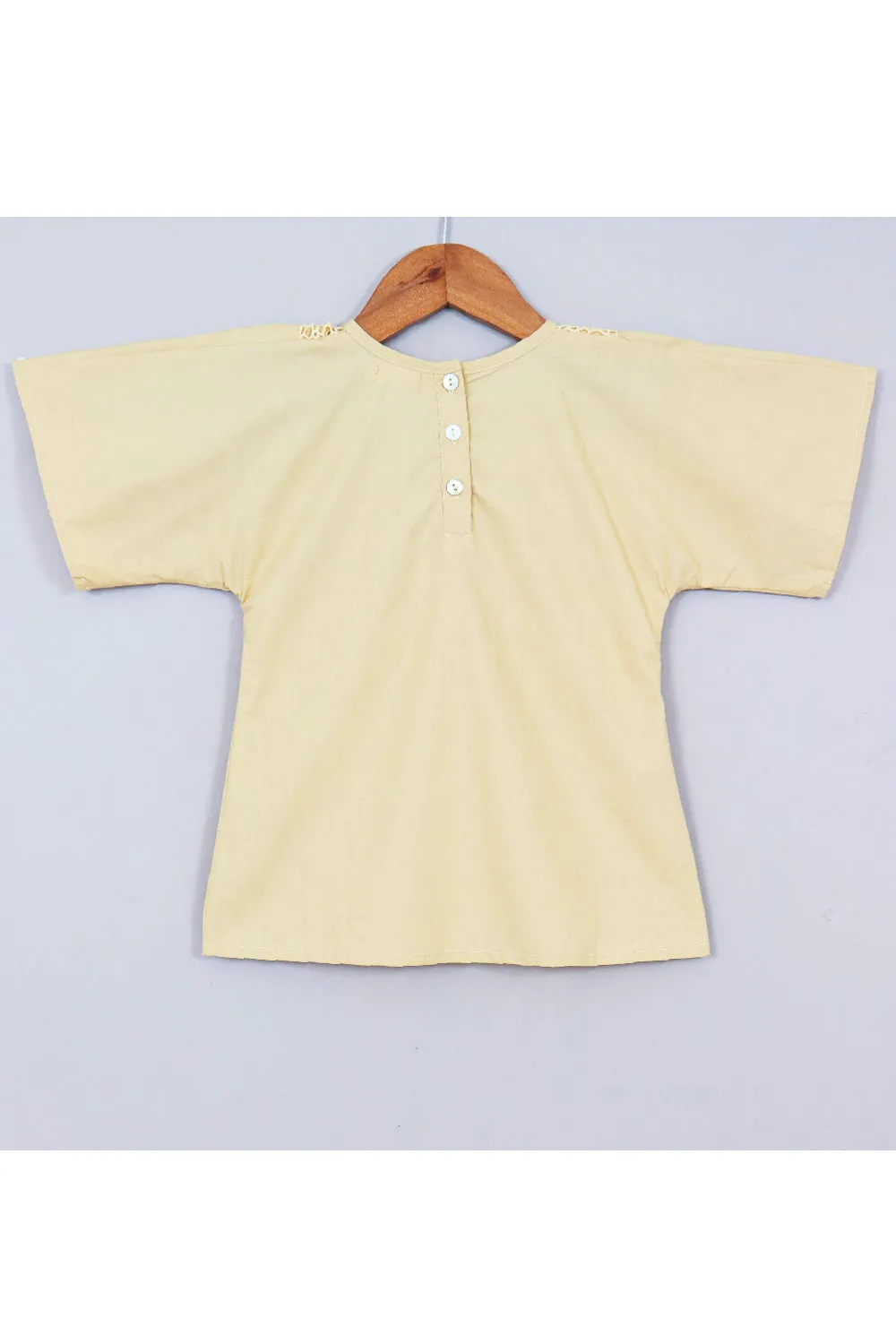 Beige Baggy Sleeves Cotton Dress