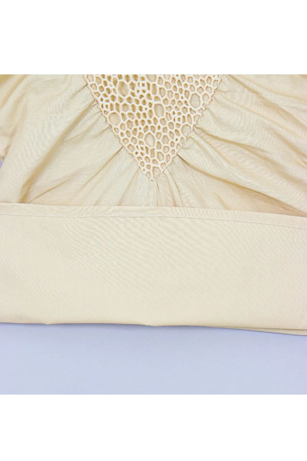 Beige Baggy Sleeves Cotton Dress