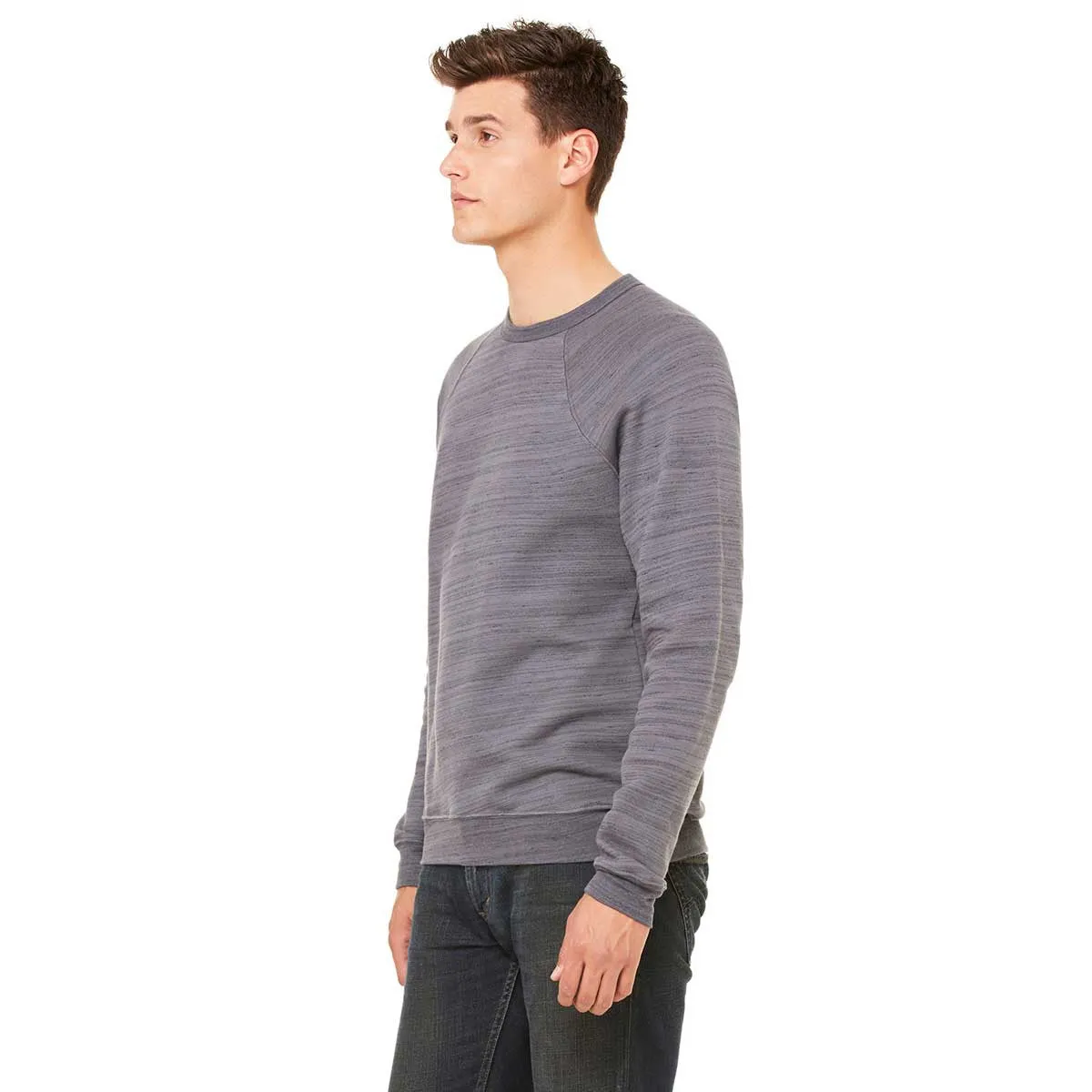 Bella   Canvas Unisex Dark Grey Marble Sponge Fleece Crew Neck Sweatshirt