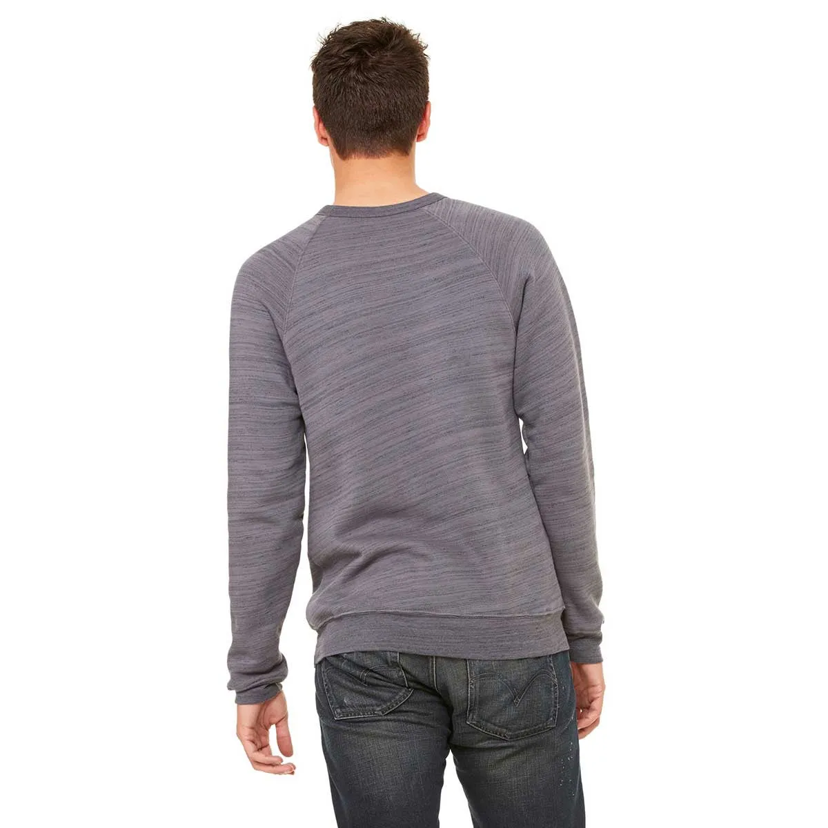 Bella   Canvas Unisex Dark Grey Marble Sponge Fleece Crew Neck Sweatshirt