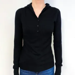 Black Cashmere Hoodie Jumper Extra Small