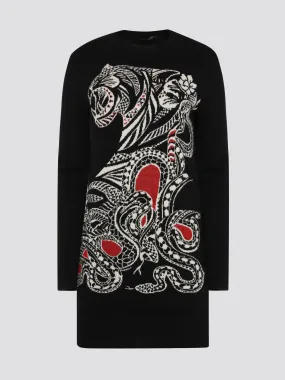 Black Knitted Sweater Dress