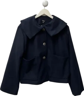 boohoo Blue Cropped Wool Look Jacket UK 12