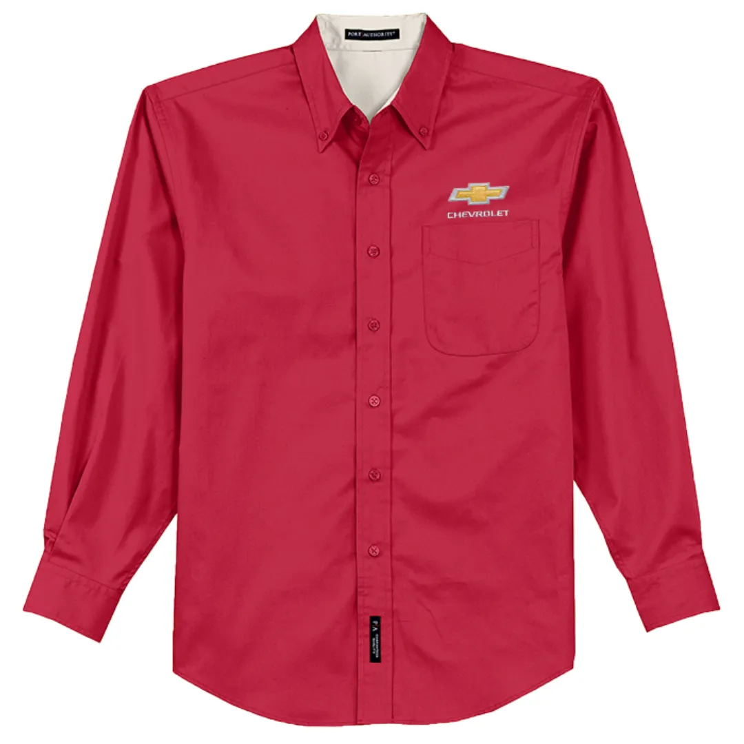 Chevrolet Gold Bowtie Long Sleeve Easy Care Dress Shirt