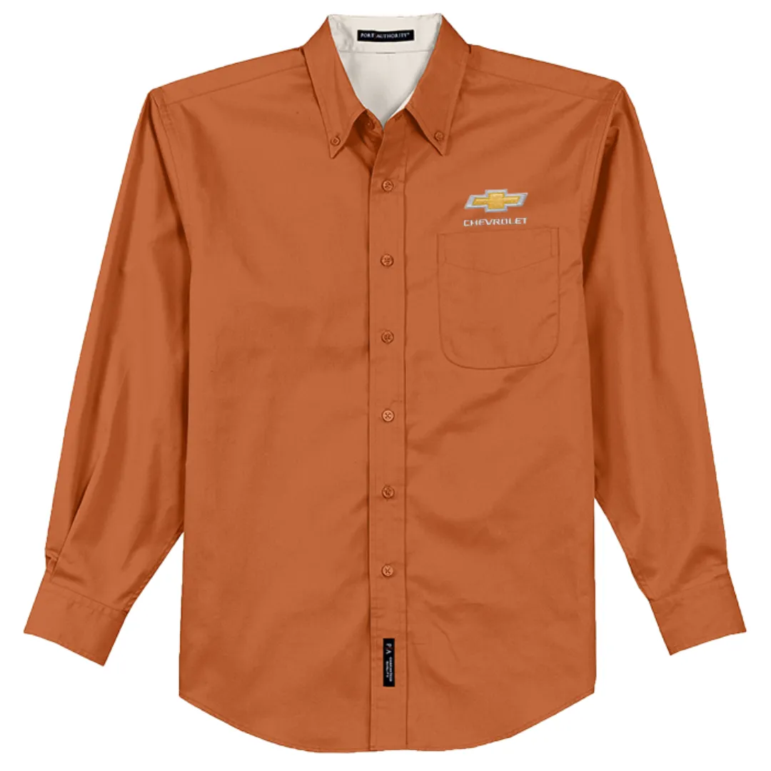 Chevrolet Gold Bowtie Long Sleeve Easy Care Dress Shirt