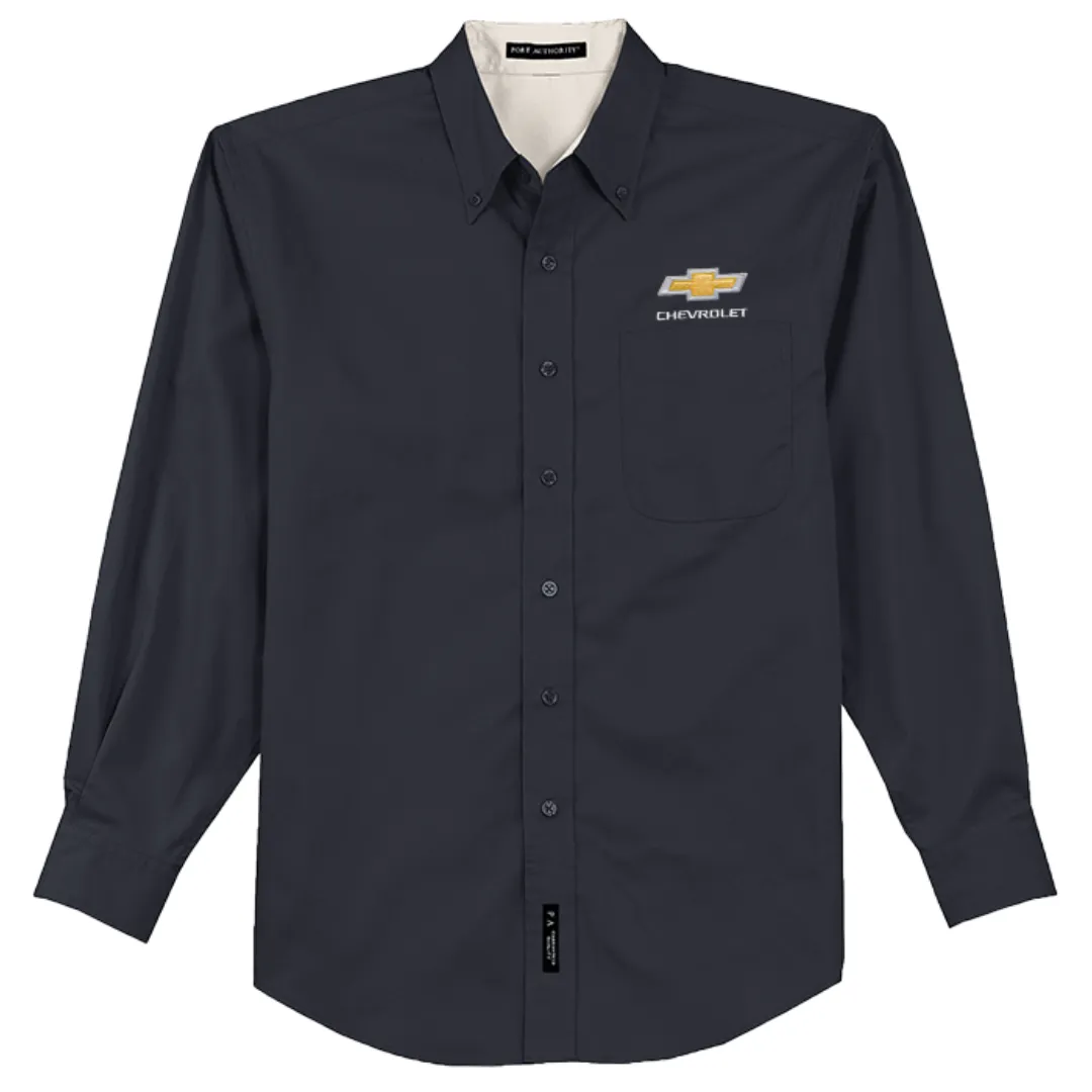 Chevrolet Gold Bowtie Long Sleeve Easy Care Dress Shirt
