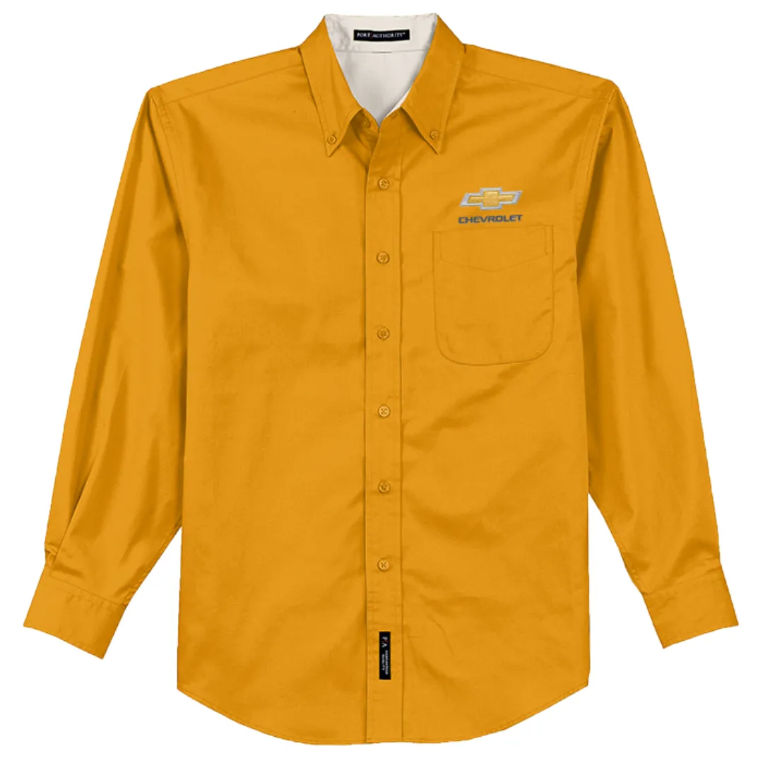 Chevrolet Gold Bowtie Long Sleeve Easy Care Dress Shirt