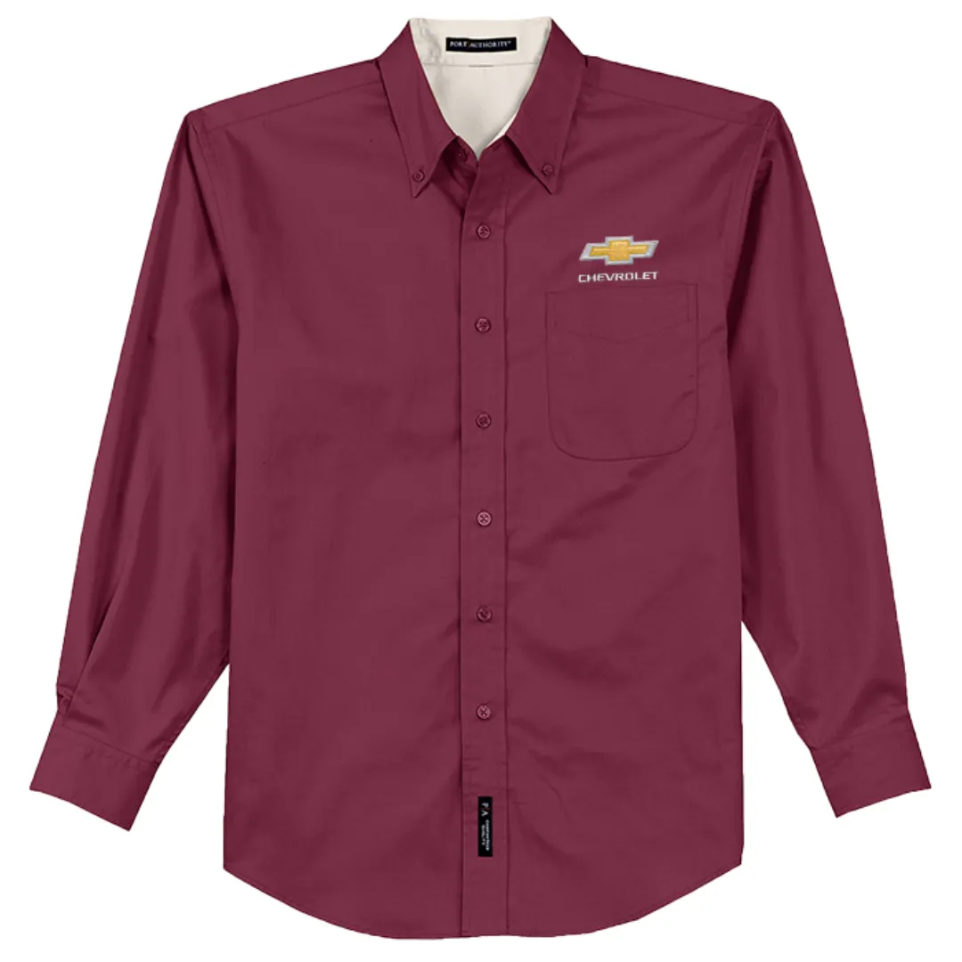 Chevrolet Gold Bowtie Long Sleeve Easy Care Dress Shirt