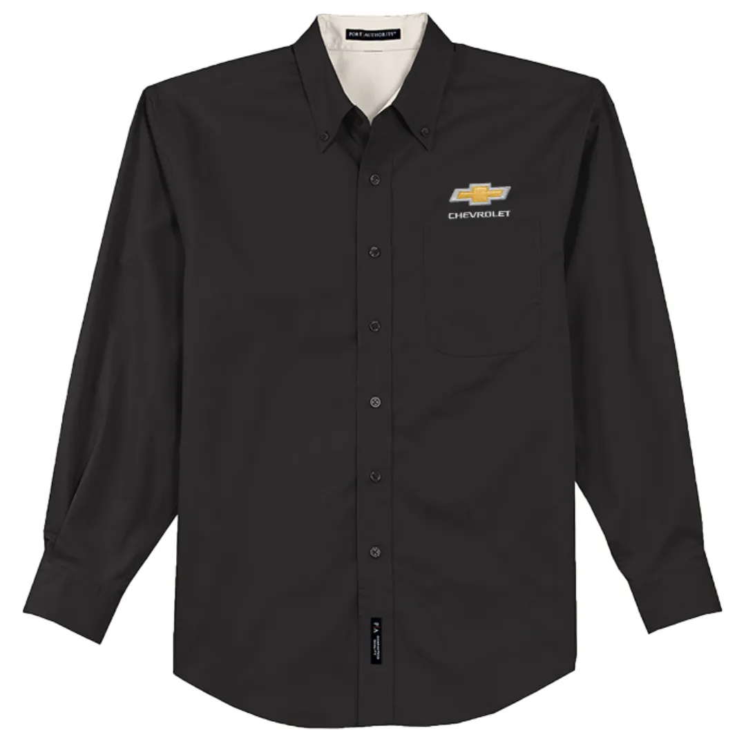 Chevrolet Gold Bowtie Long Sleeve Easy Care Dress Shirt