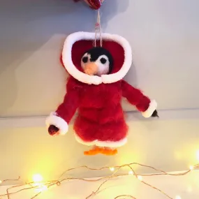 Christmas Penguin In Puffer Jacket Decoration