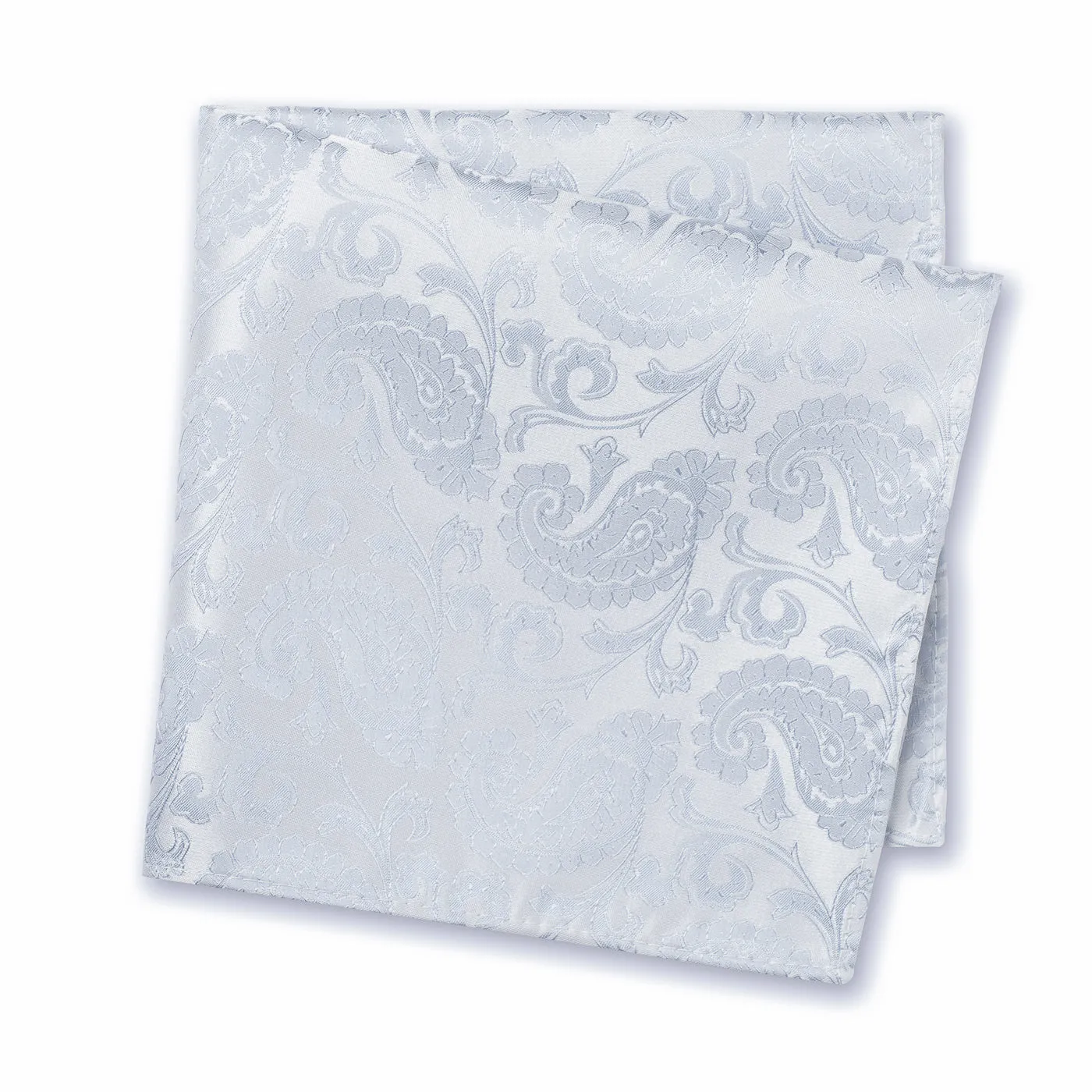 Classic Duck Egg Paisley Silk Handkerchief