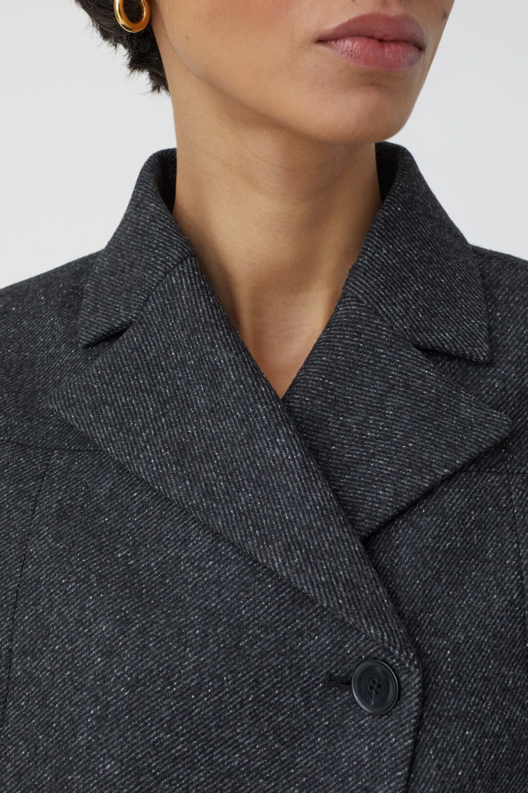 CLOSED WOMENS CROPPED BLAZER - CHARCOAL