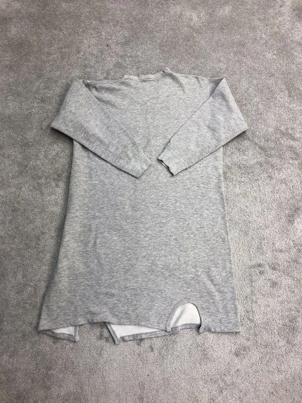 Coca Cola Sweater Dress Womens Gray Large Pullover Sweatshirt V Neck Cotton