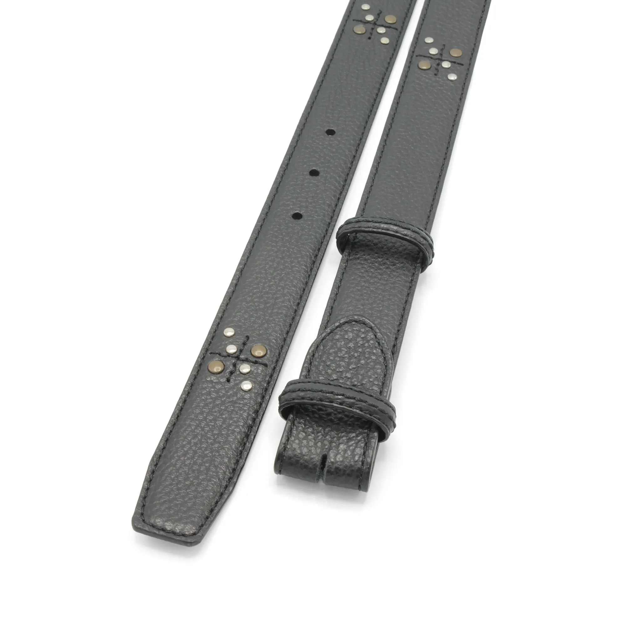 Crawford Narrow Cross Stitch Rivet Belt Strap