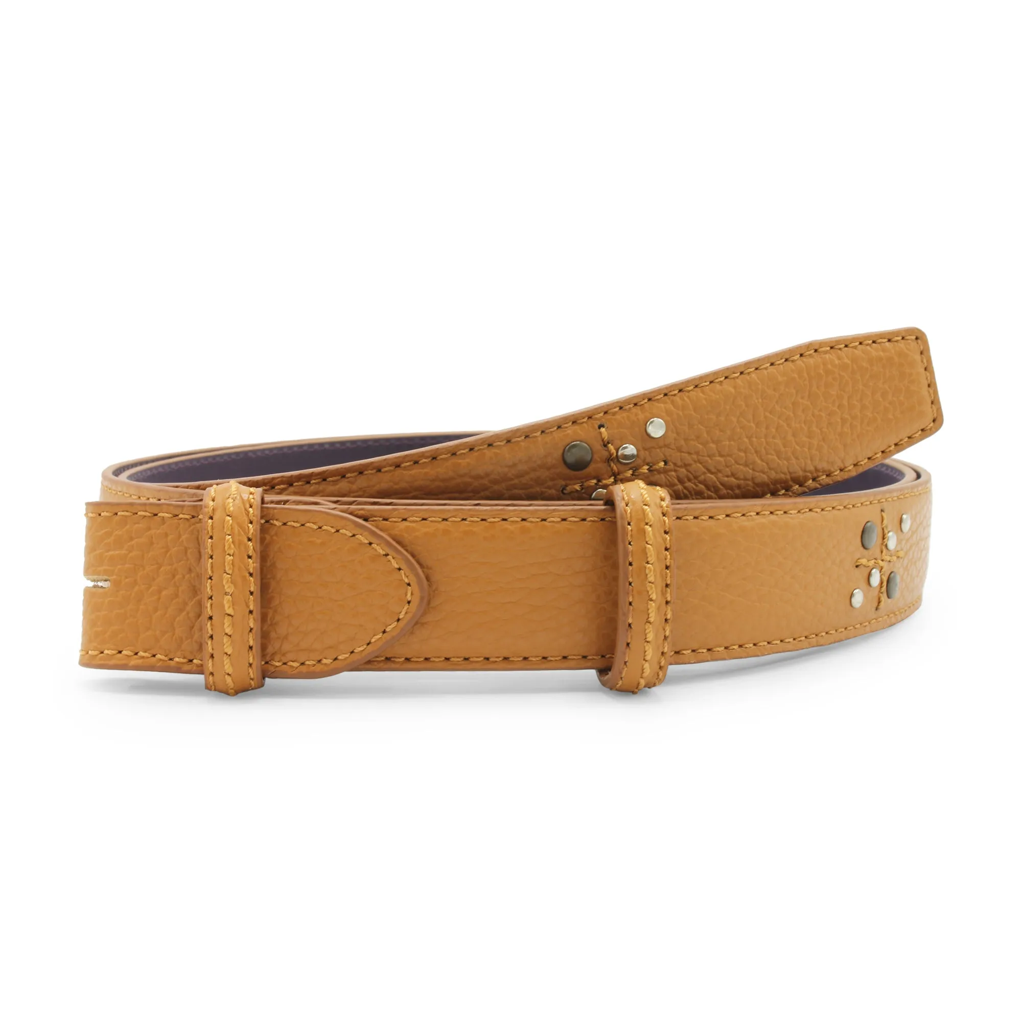 Crawford Narrow Cross Stitch Rivet Belt Strap