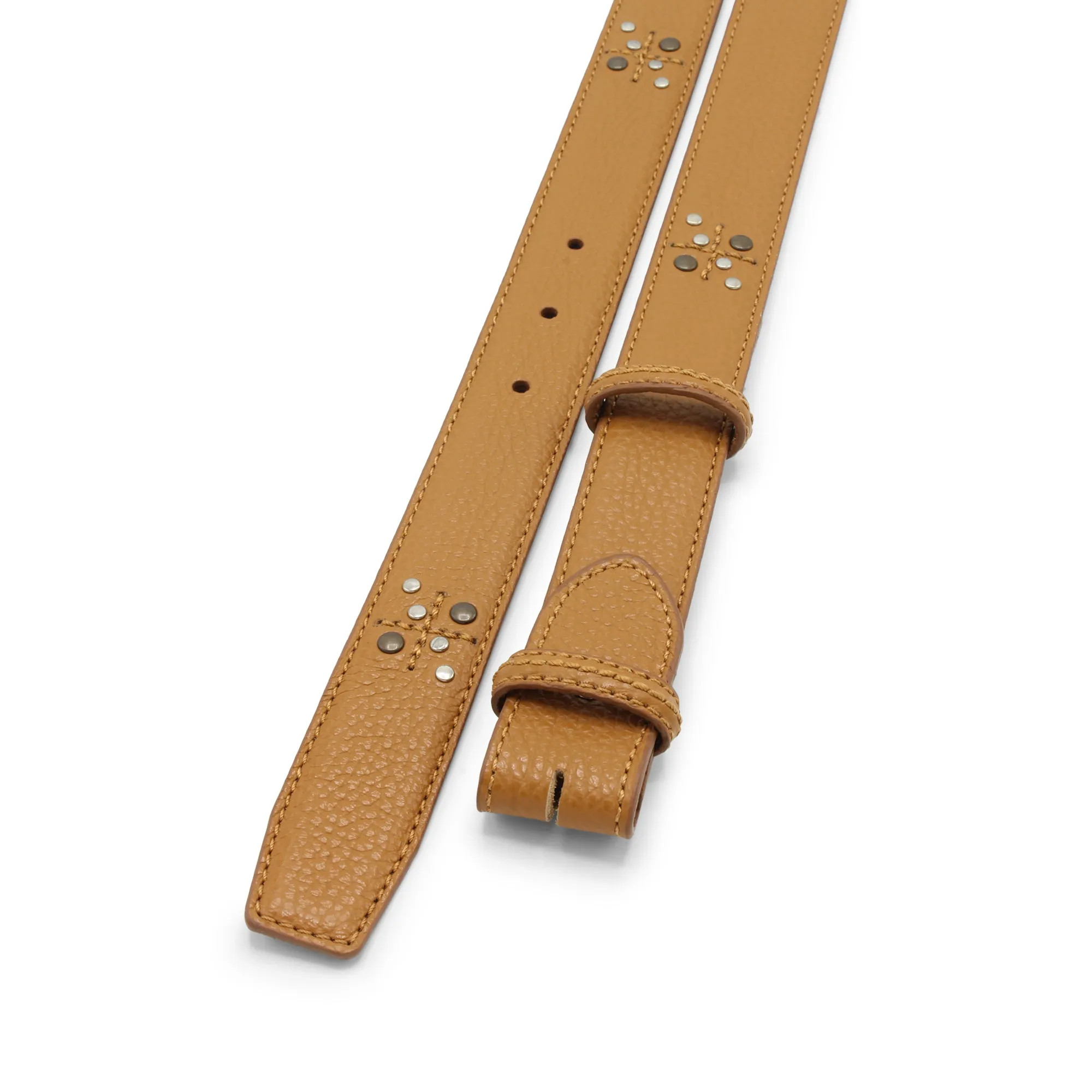 Crawford Narrow Cross Stitch Rivet Belt Strap