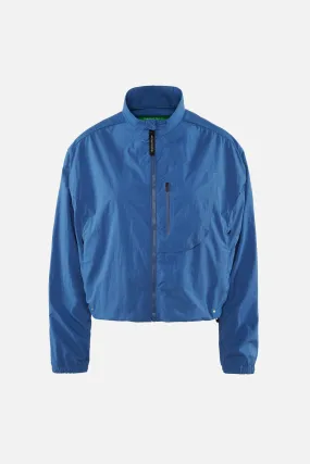 Cropped Recycled DWR Jacket, Ocean Blue