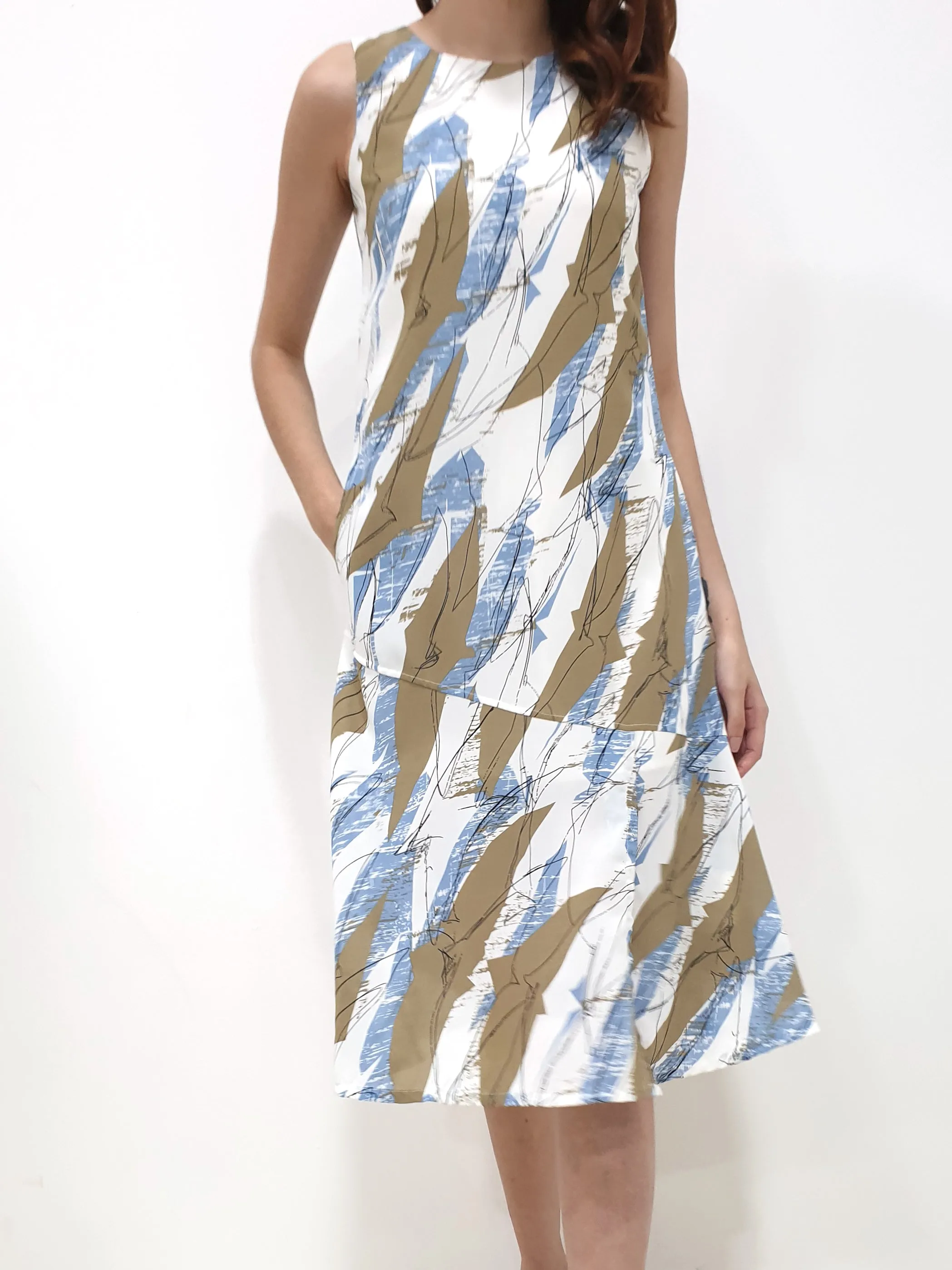Desert Print Midi Dress (Non-returnable)