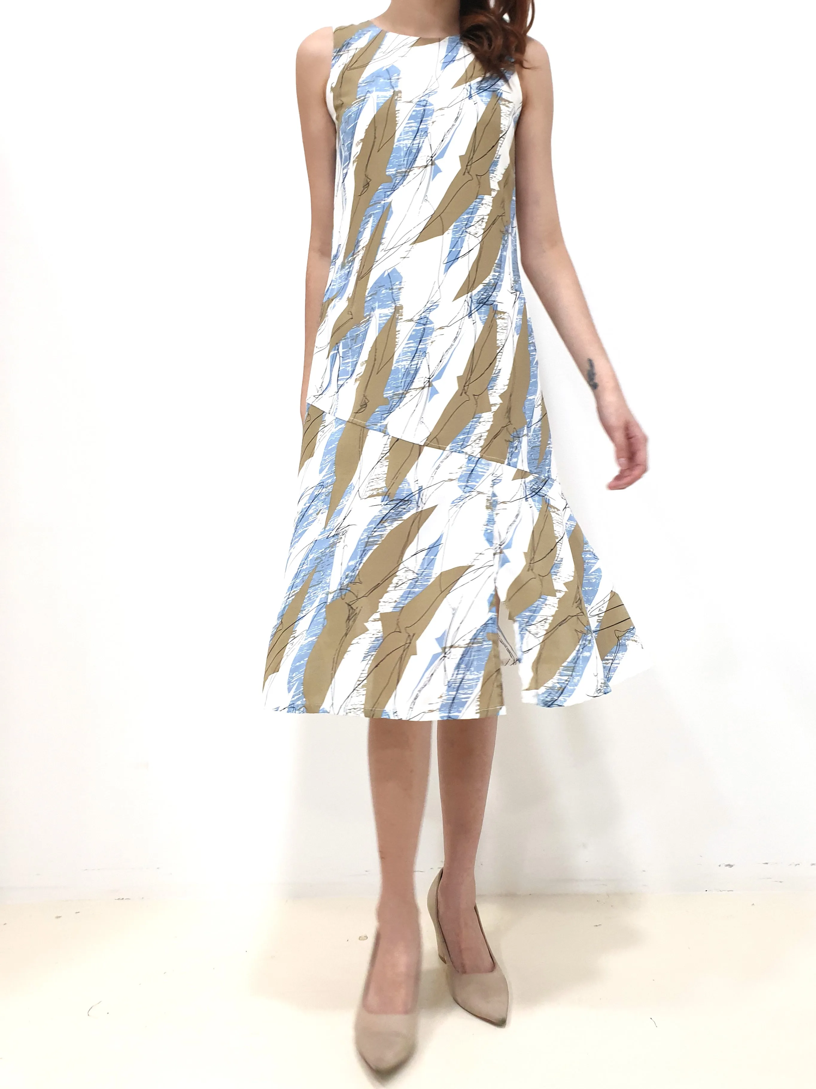 Desert Print Midi Dress (Non-returnable)