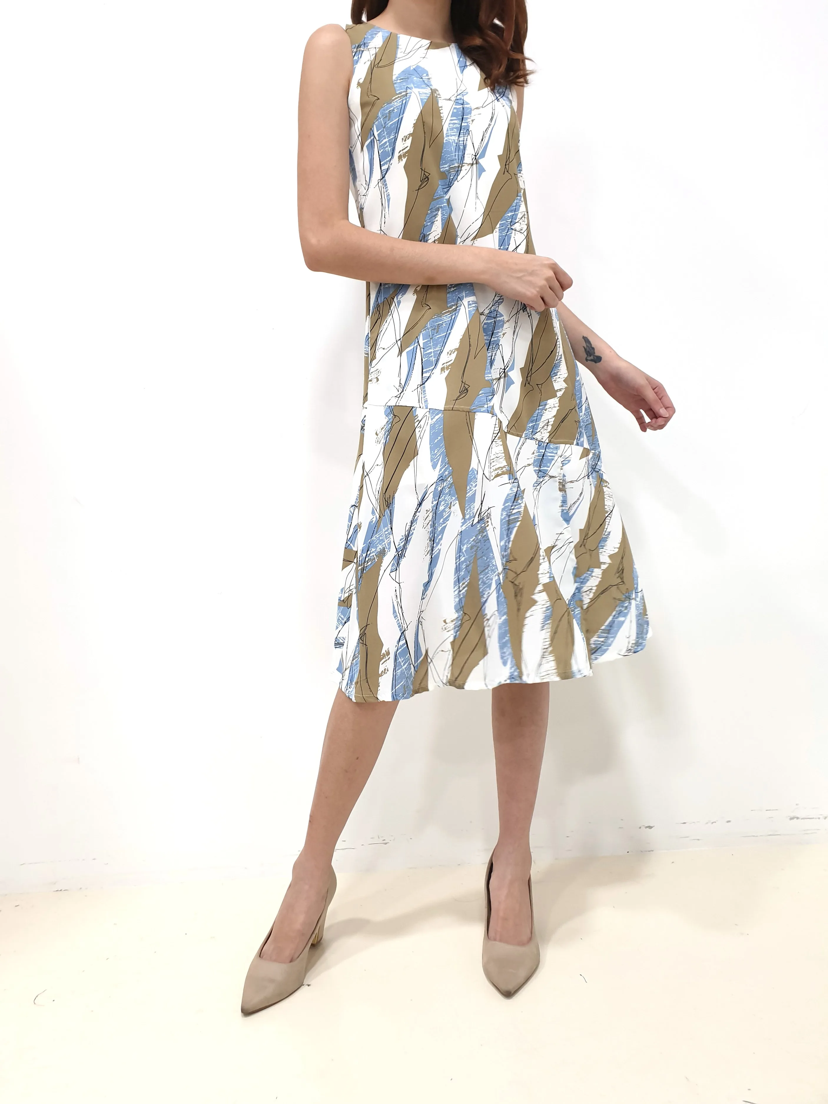 Desert Print Midi Dress (Non-returnable)