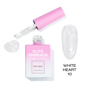 ELITE EMBRACE Professional Top Coat 10 White Heart 15ml ETWH1615