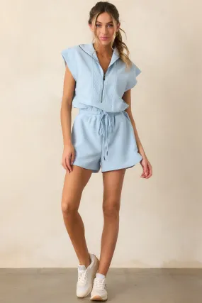 Embrace Today Light Blue Half Zip Romper