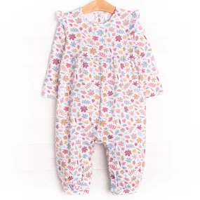 Fall Foliage Romper, Blue