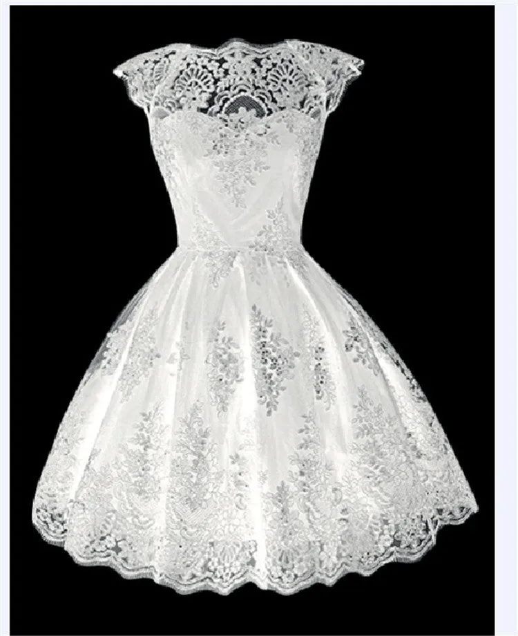 Fashion Eyelash Tassel Lace A-Line Flared Short Dress