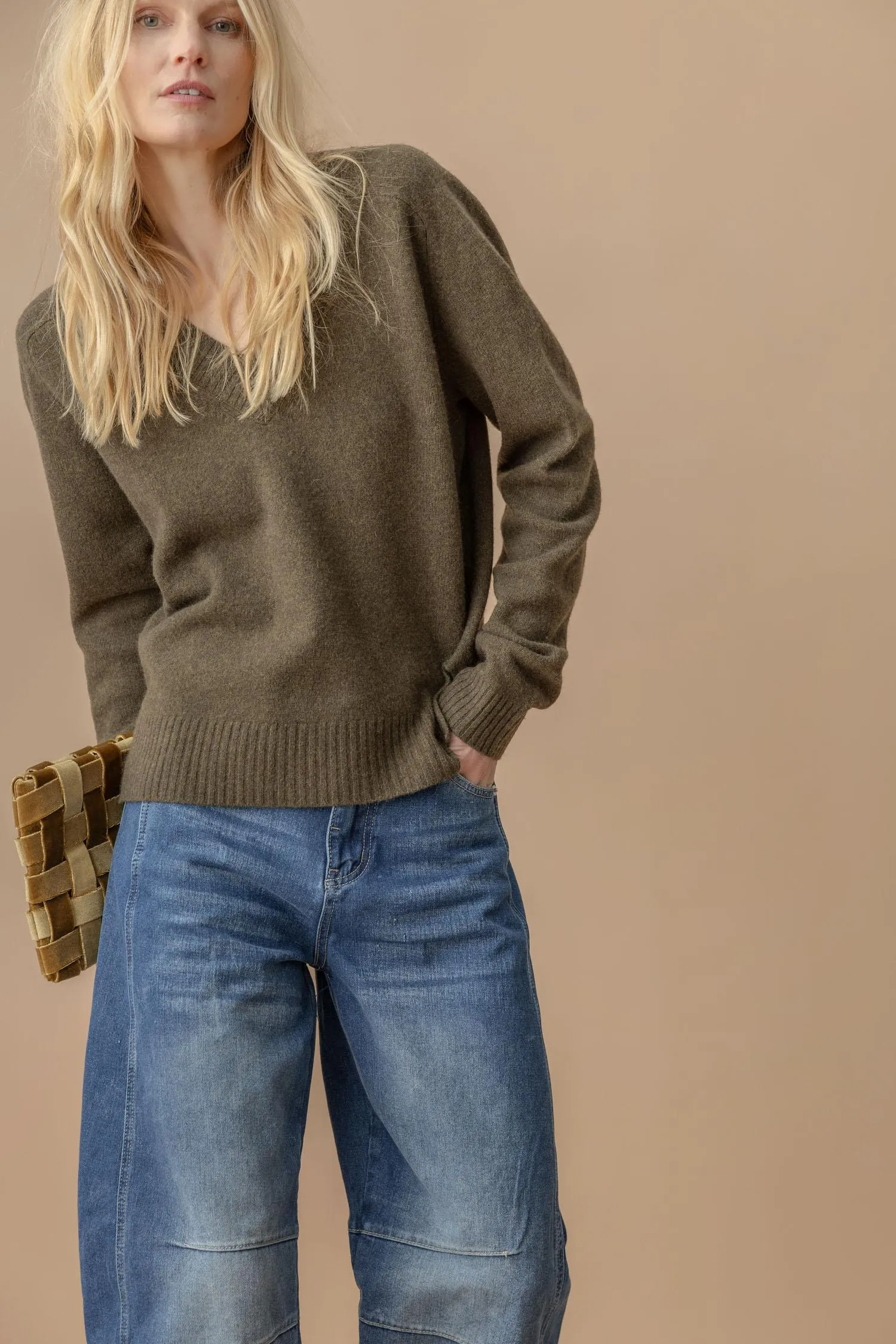 Felted Easy V-Neck Sweater