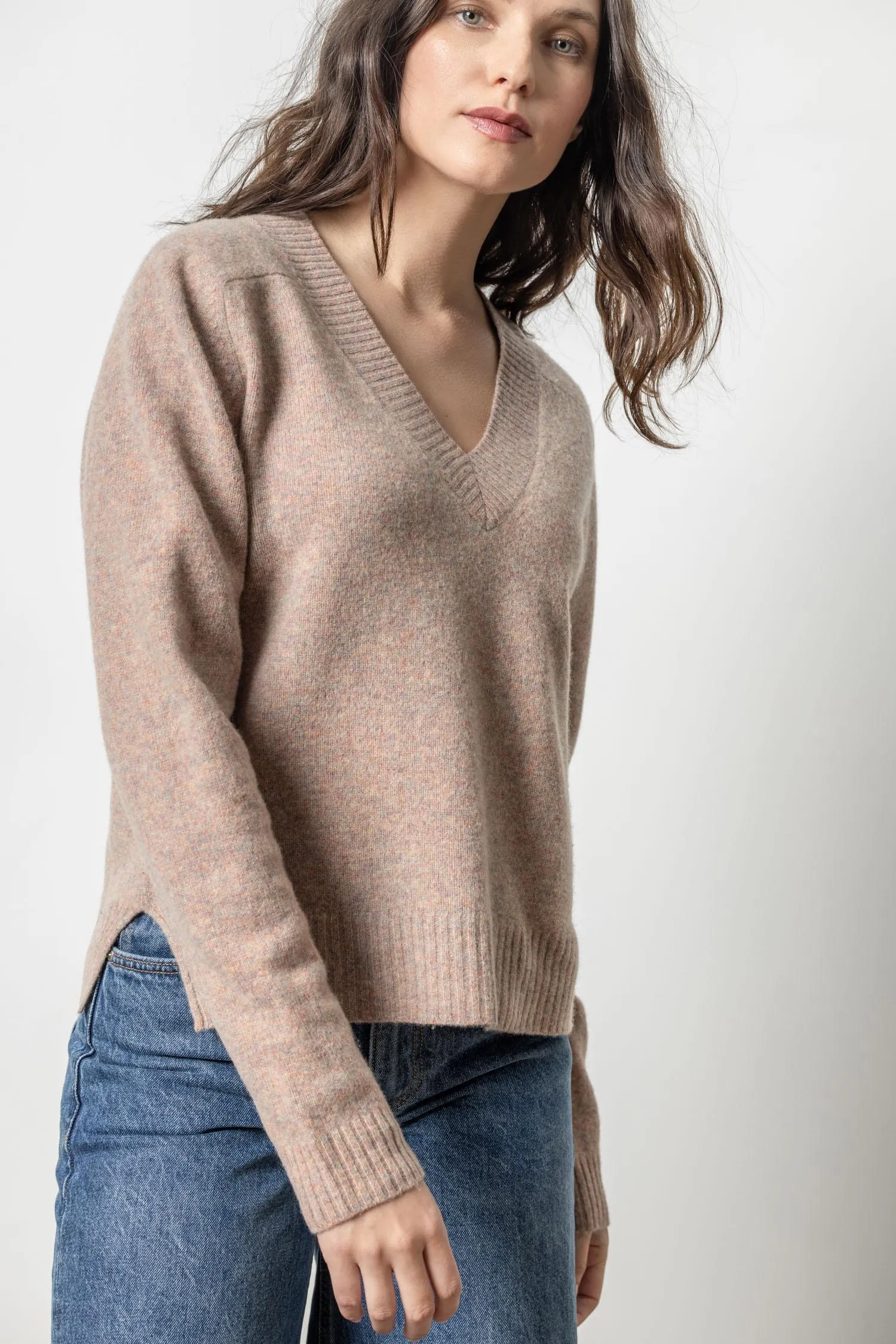 Felted Easy V-Neck Sweater
