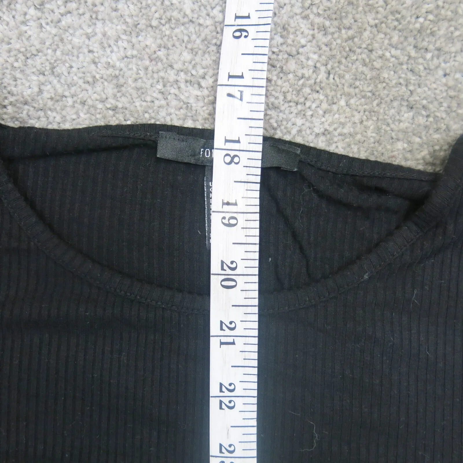 Forever 21 Womens Long Sweater Dress Boat Neck Long Sleeves Solid Black Size XL